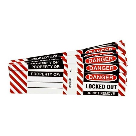 Brady Brady Steel Padlock Labels, Danger Locked Out Do Not Remove, 6/Pack 50280